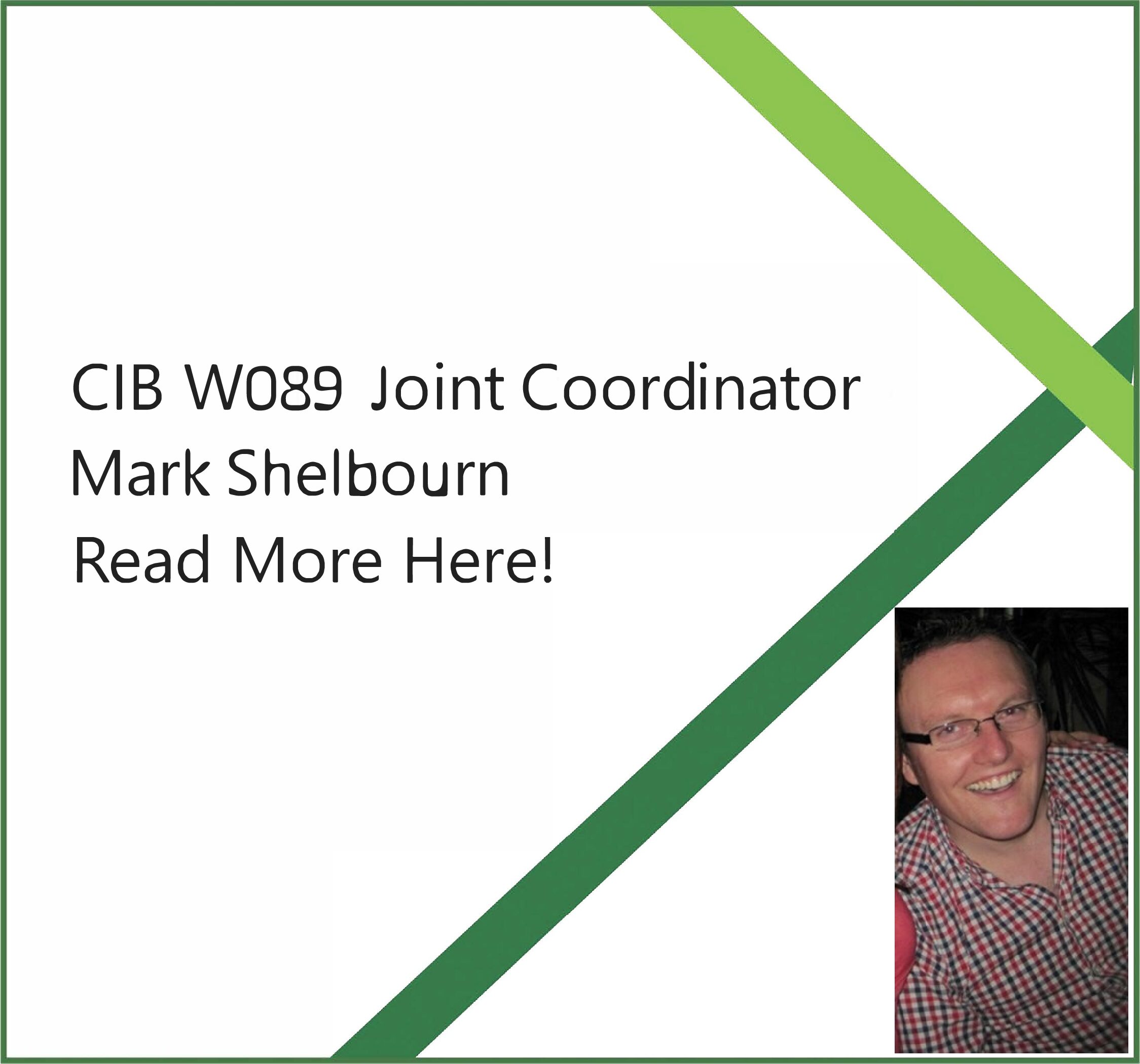 Mark Shelbourn, Joint Coordinator, W089 – Education in the Built Environment.