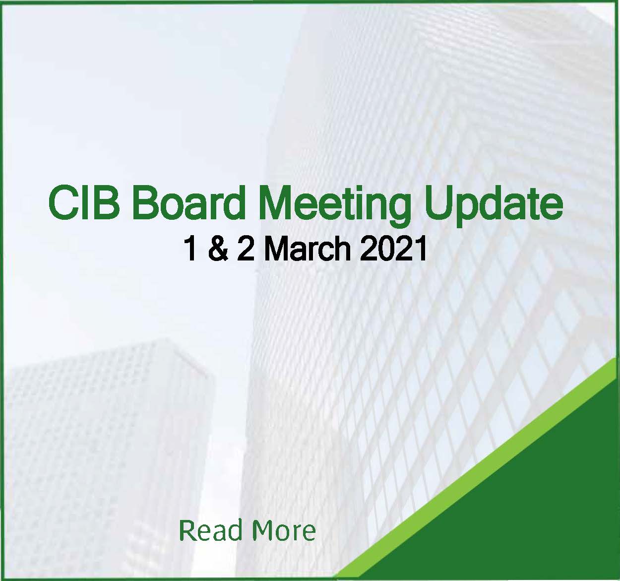 CIB Board Meeting 1st-2nd March 2021