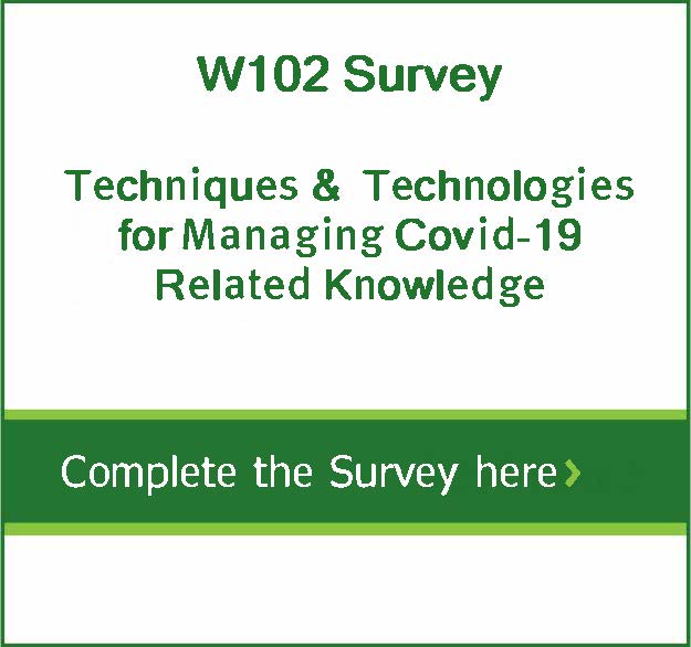 W102 Survey – TECHNIQUES AND TECHNOLOGIES FOR MANAGING COVID-19 RELATED KNOWLEDGE