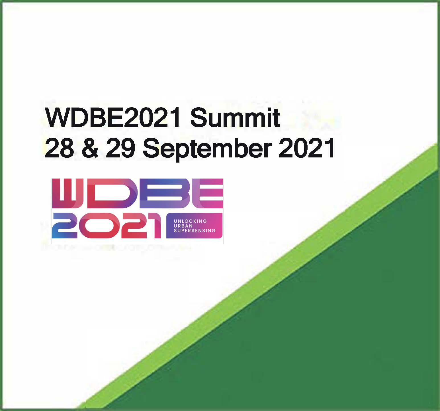 WDBE2021 Summit – 28 29 September 2021