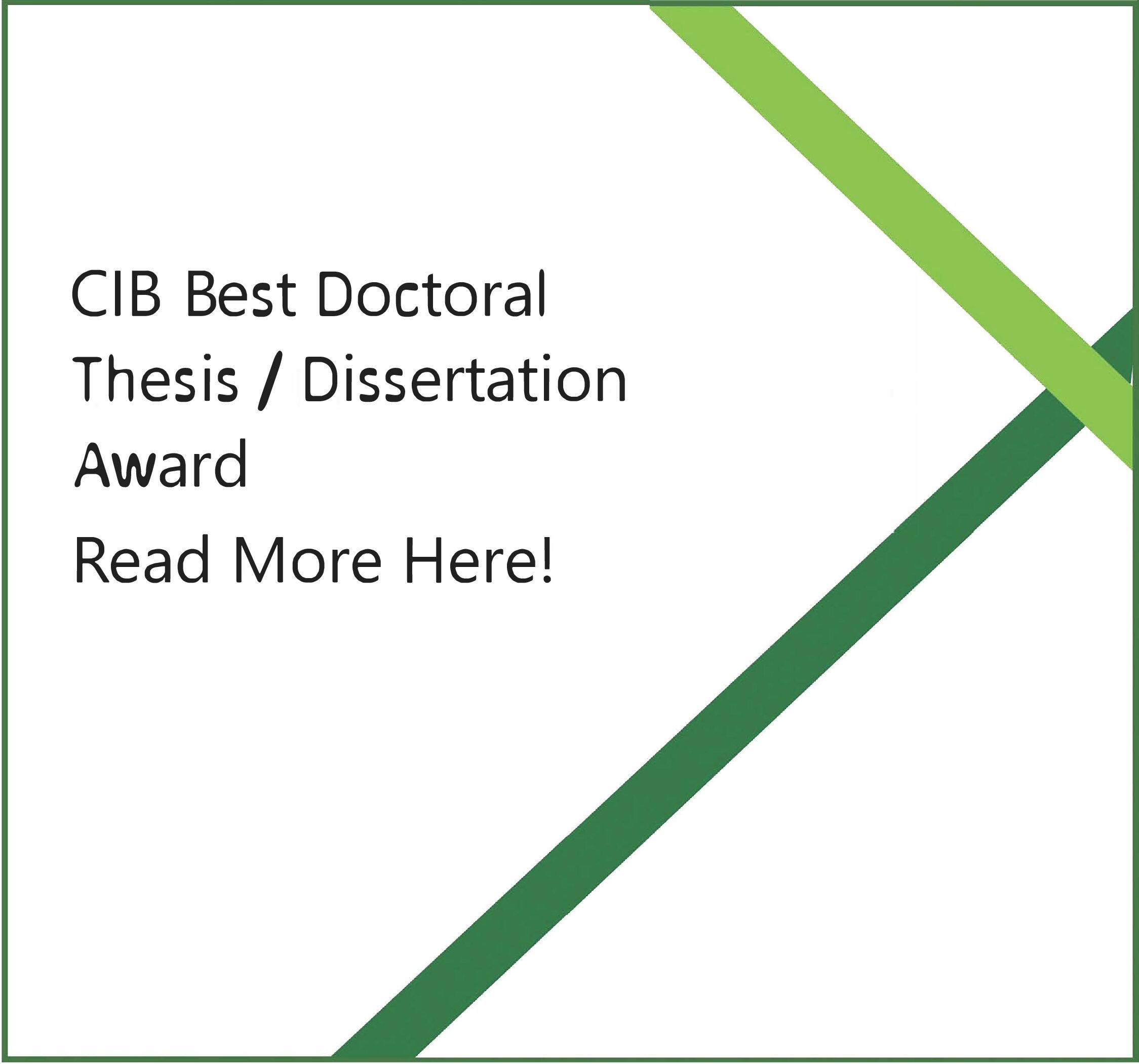 CIB Best Doctoral Thesis/Dissertation Award 2021
