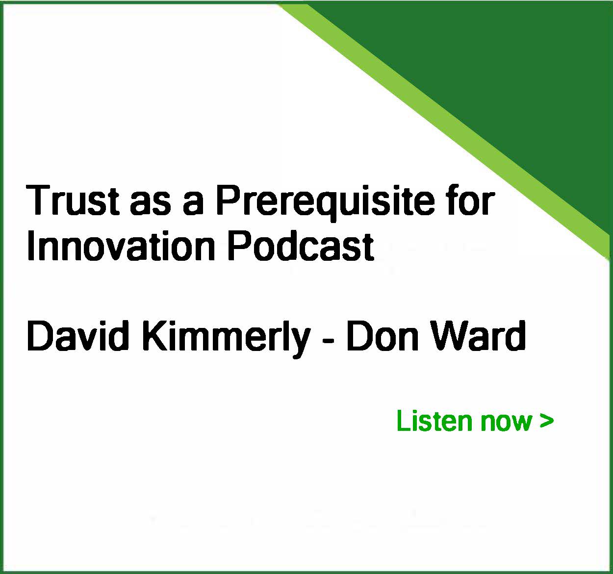 Trust as a Prerequisite for Innovation