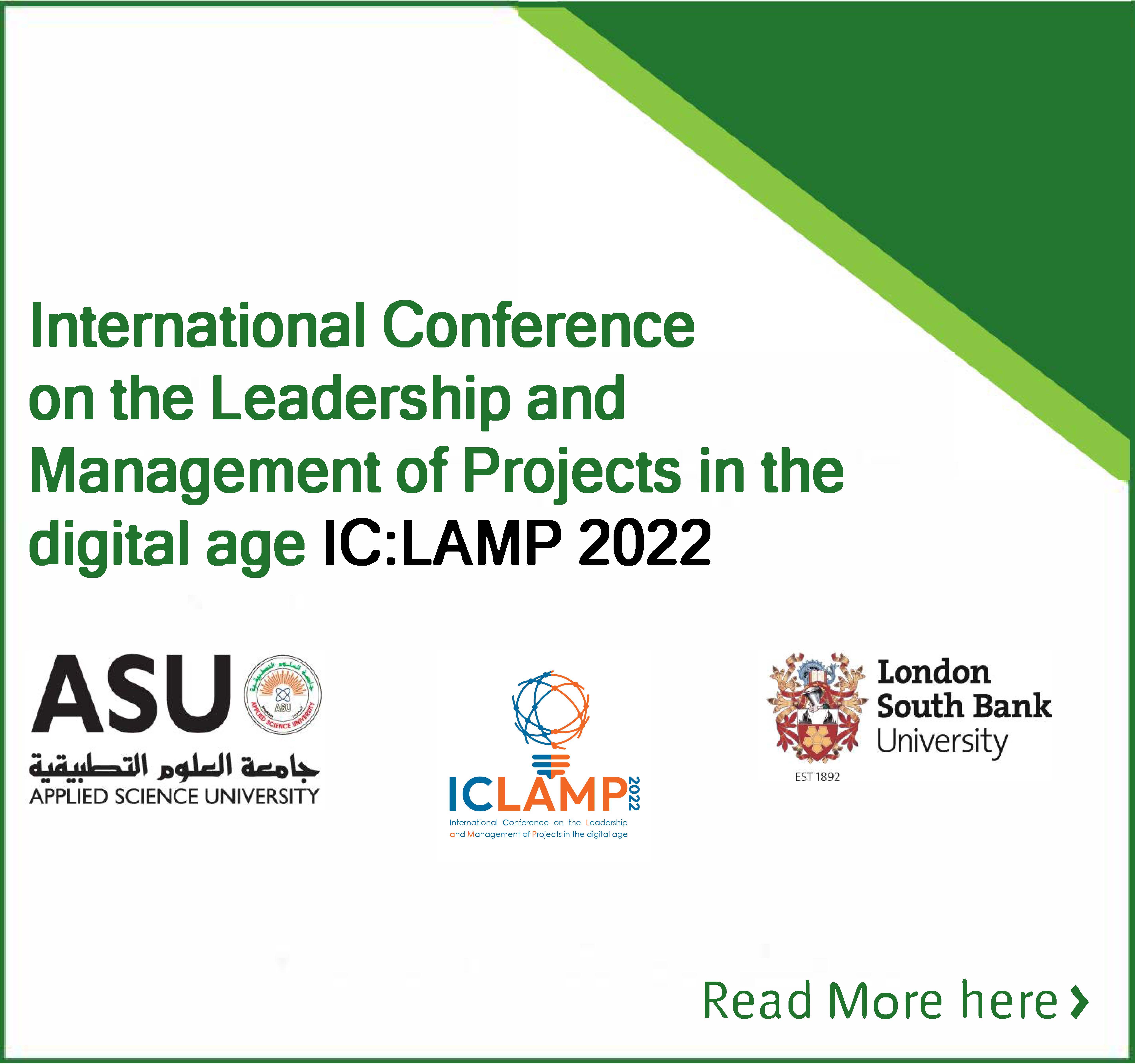 International Conference on the Leadership and Management of Projects in the digital age(IC:LAMP 2022)