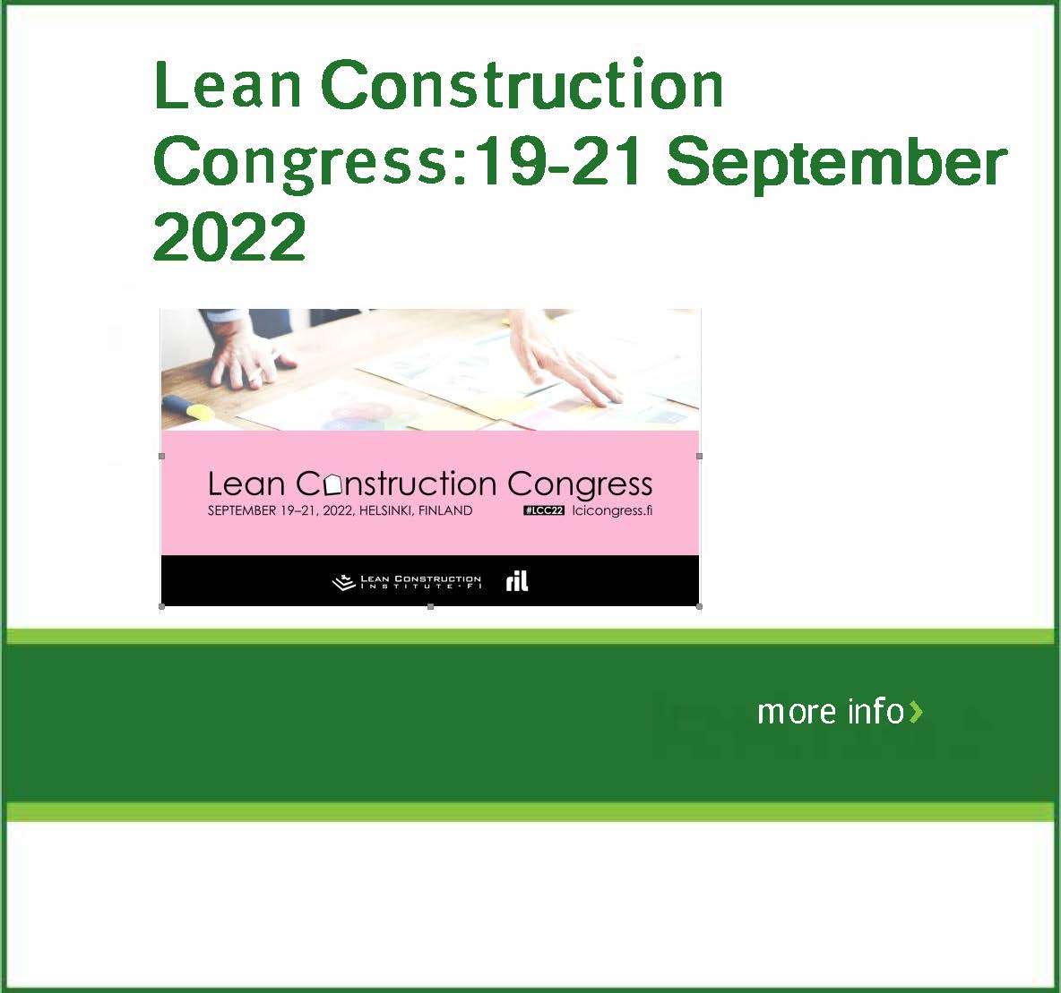 Lean Construction Congress 2022
