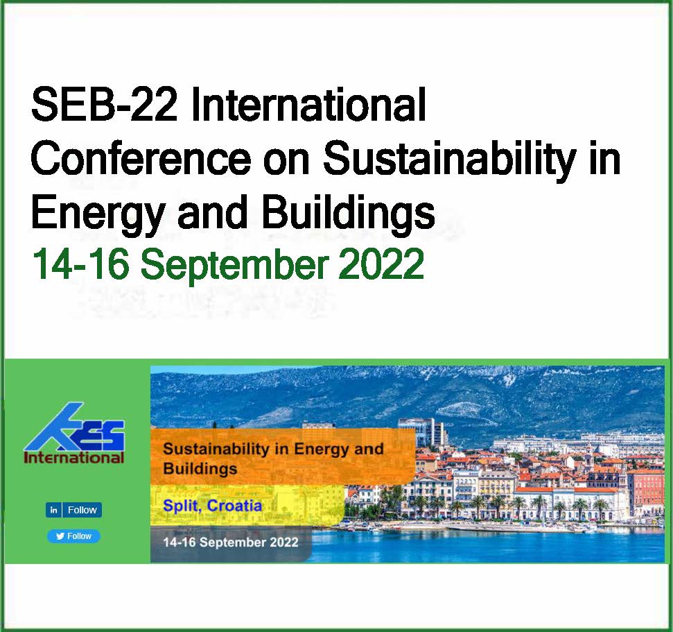 International Conference on Sustainability in Energy and Buildings SEB-22: 14-16 September 2022