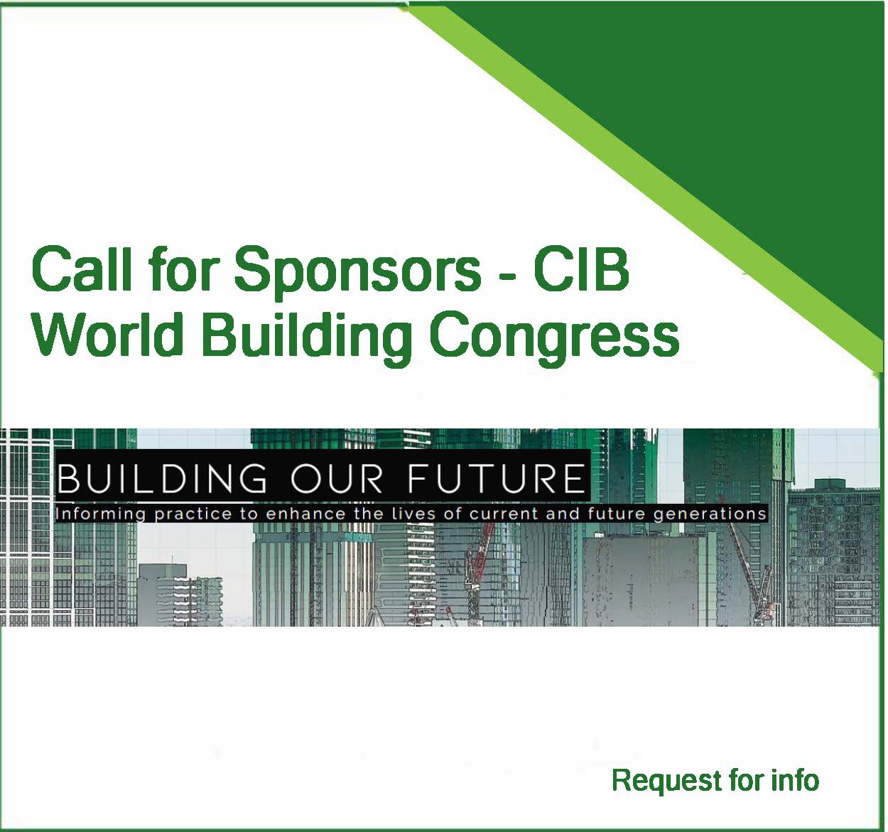 Call for Sponsors – CIB World Building Congress June 2022