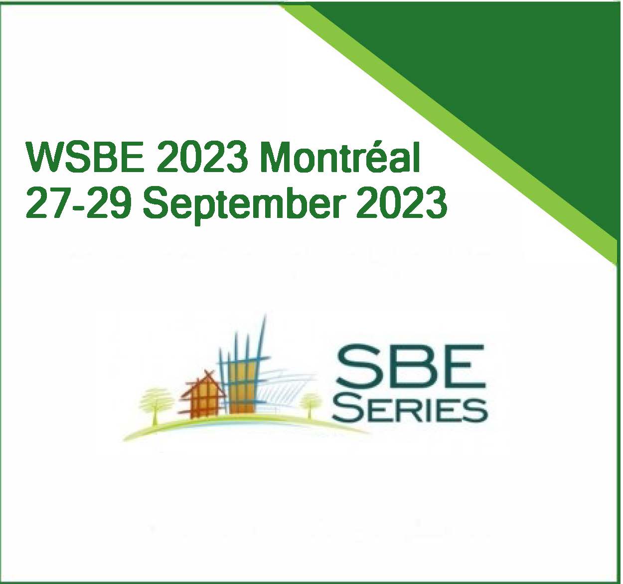 WSBE 2023 Montréal 27-29 September 2023