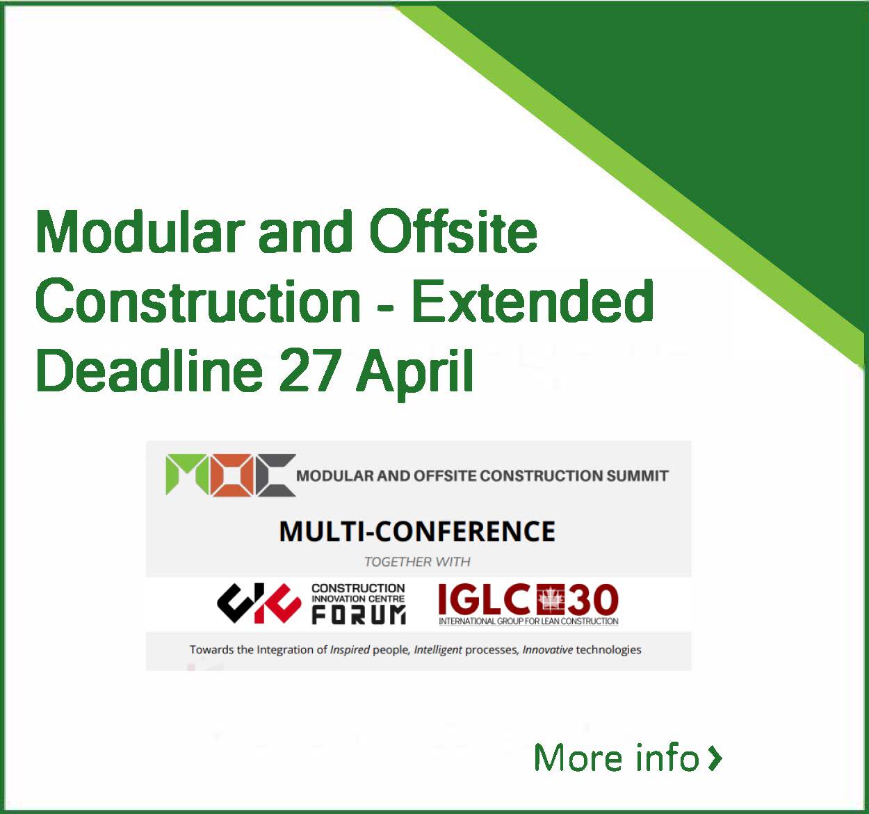 Modular and Offsite Construction –  25-29 July 2022