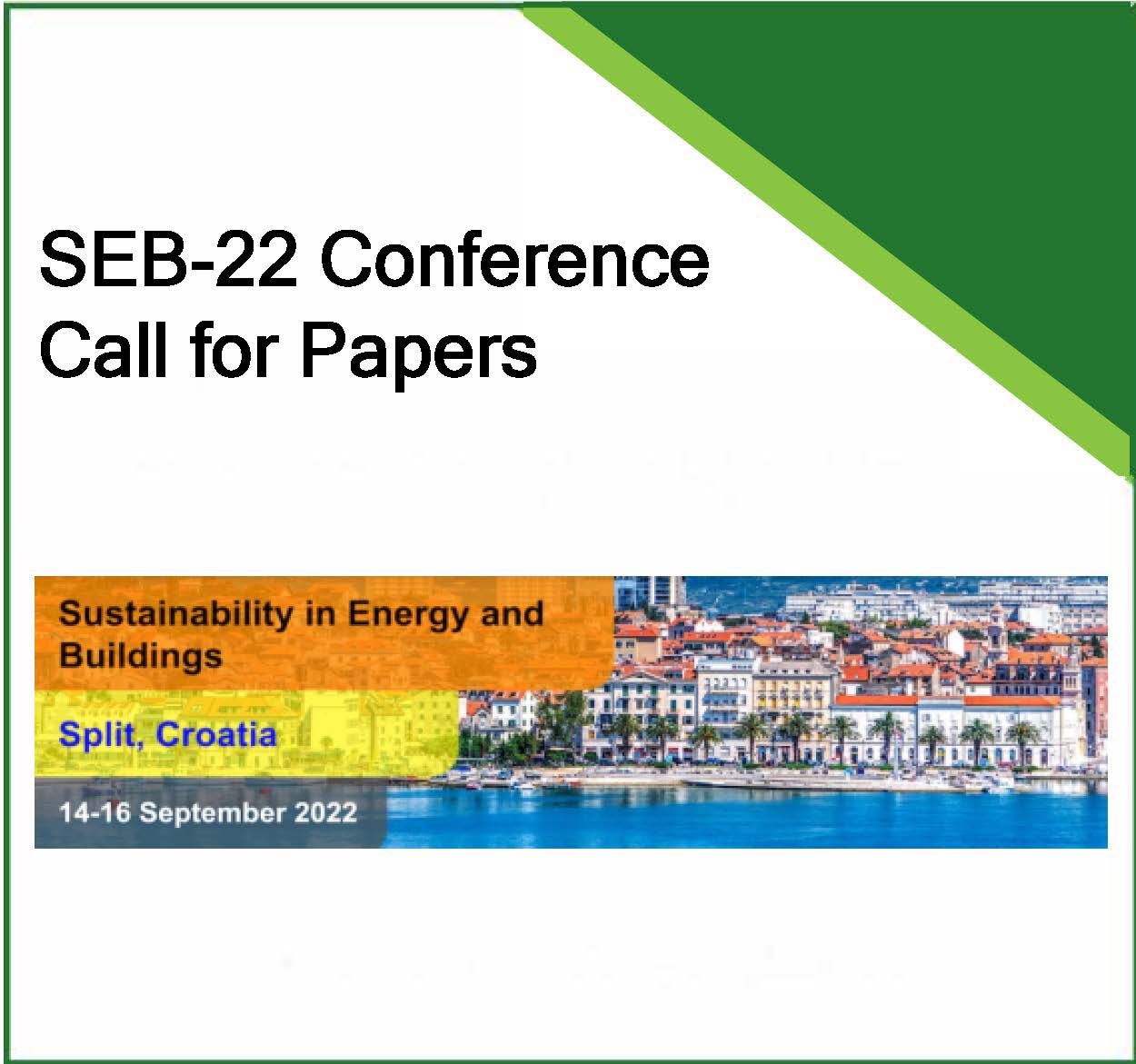 Call for Papers: SEB-22 Conference 1 June 2022 Deadline for Submission