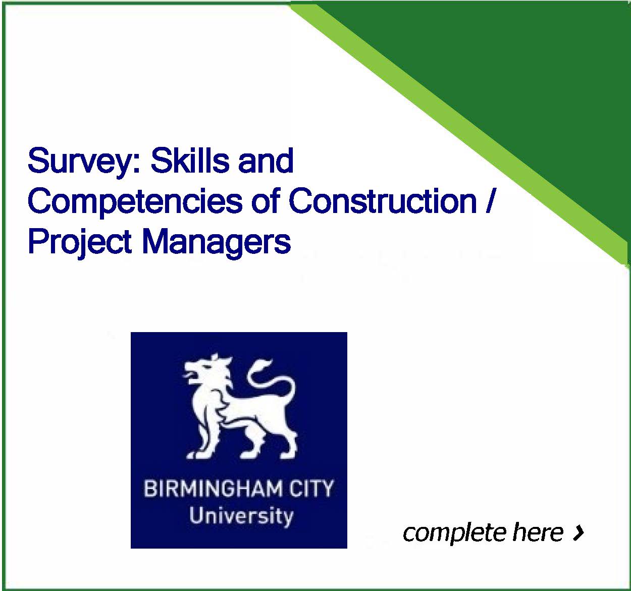 Survey: Skills and Competencies of Construction / Project Managers