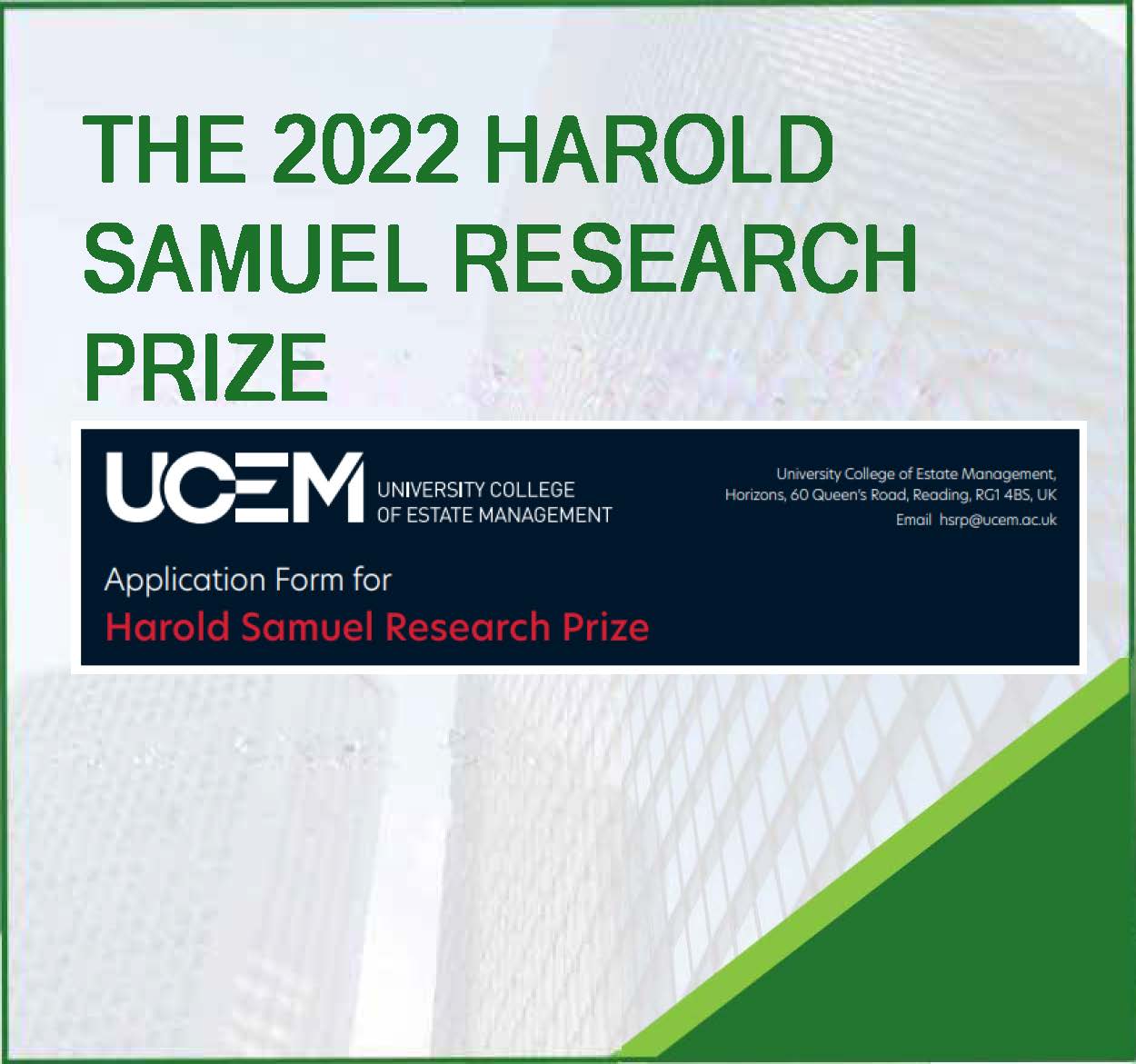 THE 2022 HAROLD SAMUEL RESEARCH PRIZE