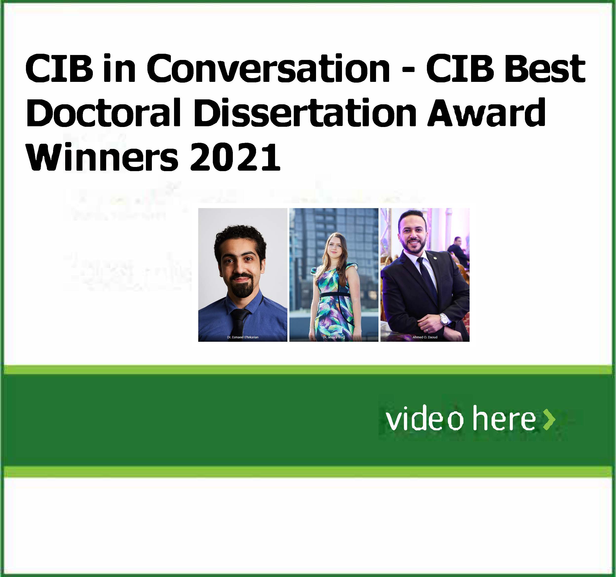 CIB in Conversation – CIB Best Doctoral Dissertation Award Winners 2021