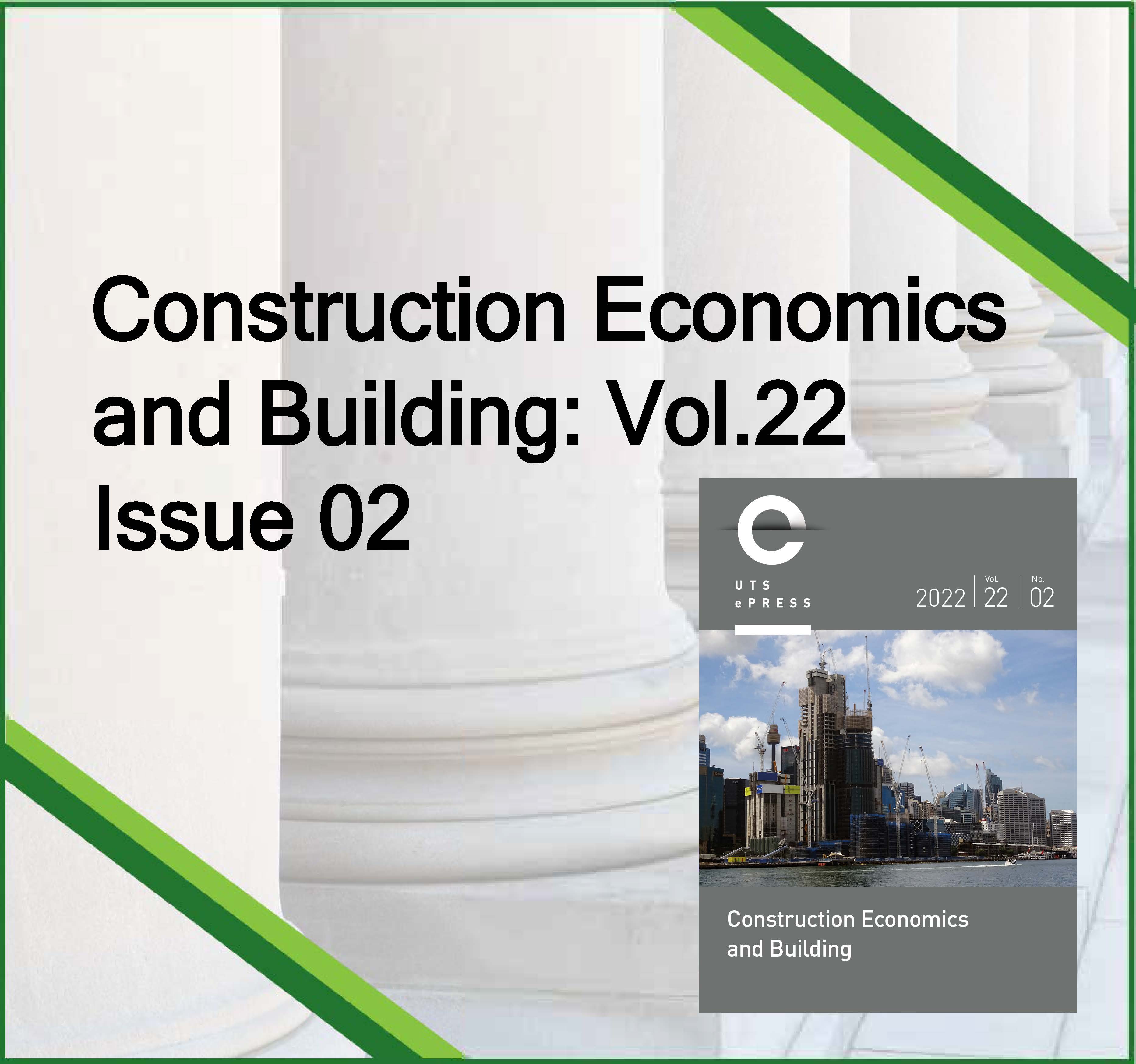 Construction Economics and Building: Vol.22 Issue 02
