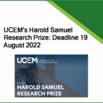 UCEM’s Harold Samuel Research Prize: Deadline 19 August 2022