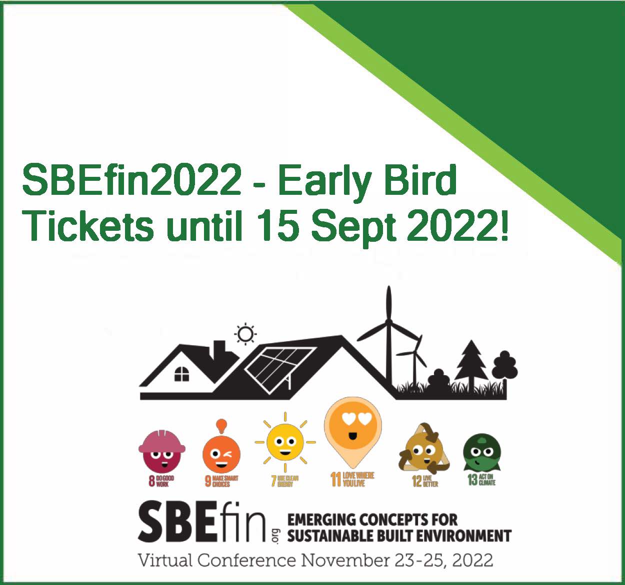 SBEfin2022 – Early Bird Tickets until 15 Sept 2022!