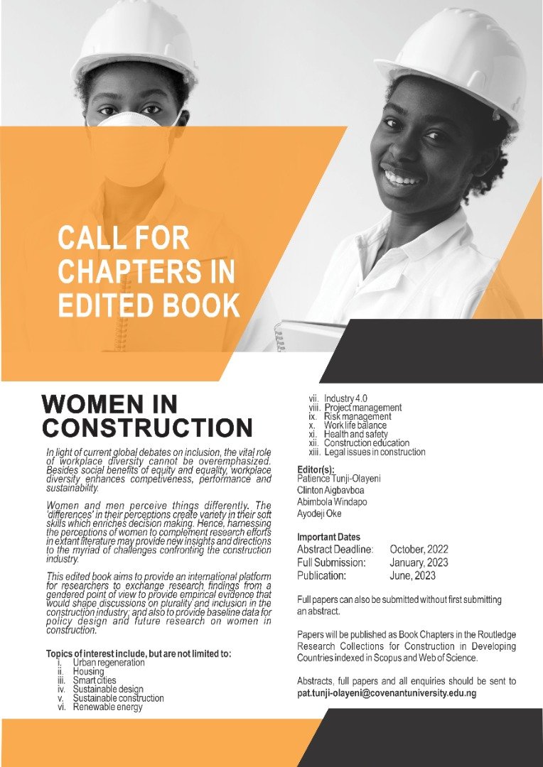 Call for Chapters: Women in Construction - CIB