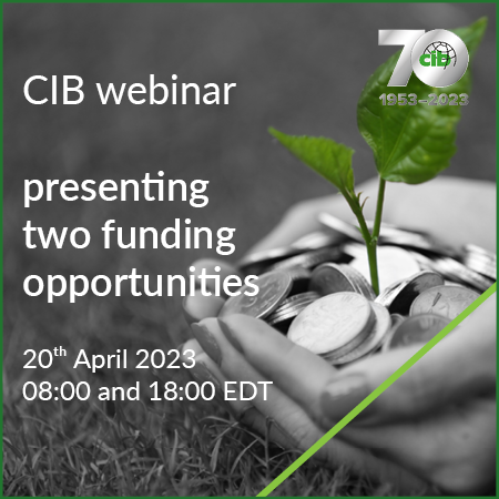 CIB webinar – To present two funding opportunities 20th April 2023