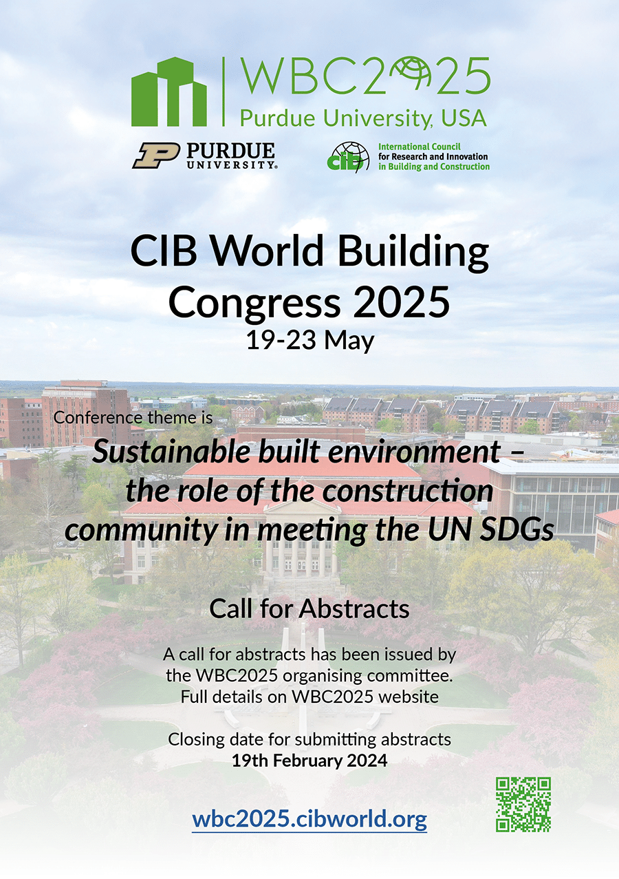 CIB World Building Congress 2025 call for abstracts deadline extended